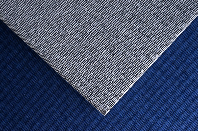 市松敷き和紙表で作るカラーオーダーメイド置き畳藍色×銀鼠色