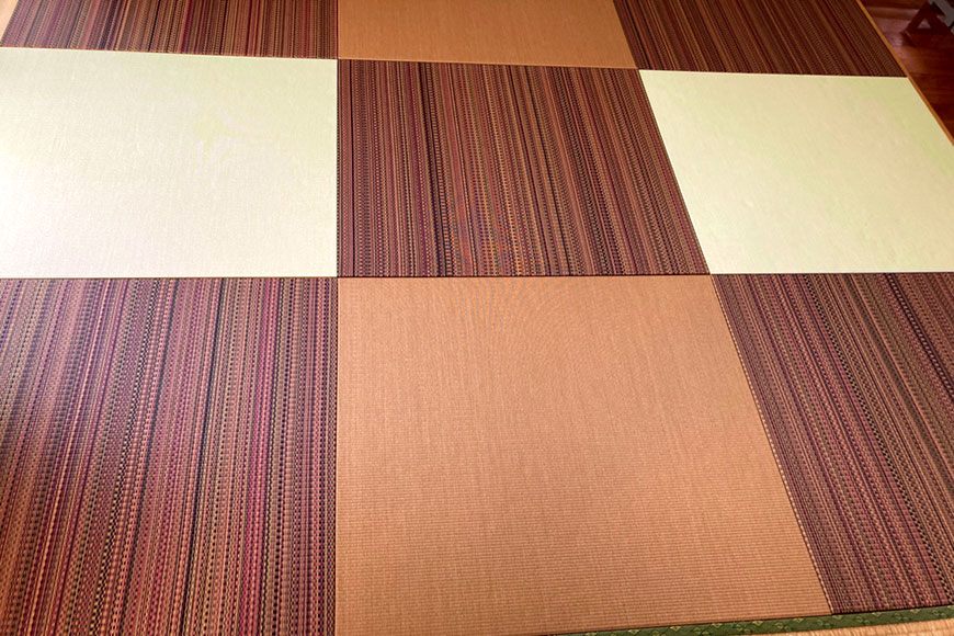 畳に合わせて間取りと床の深さを調整 : セキスイ畳 オータムリーブス ブラウン リーフグリーン