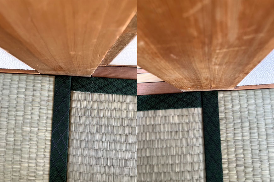 畳の隙間を補修し敷き込んだ状態