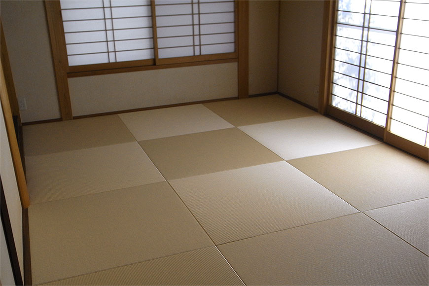 新畳 縁なし畳 和紙表 白茶色